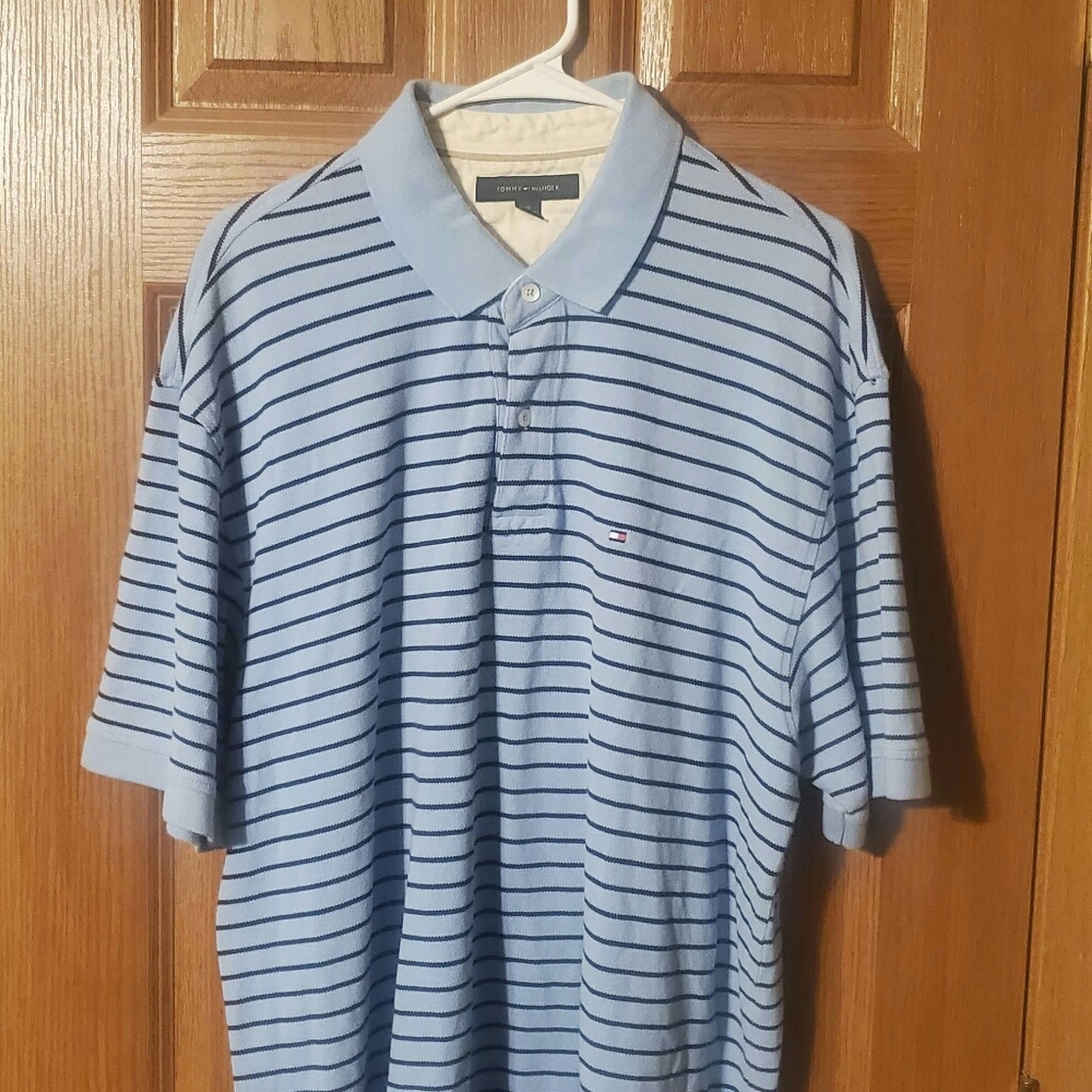 Vintage Blue Stripes Tommy Hilfiger Polo XXL.